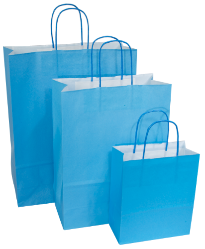 Afbeeldingen van Papieren tasjes, 18+8x22 cm, Blauw