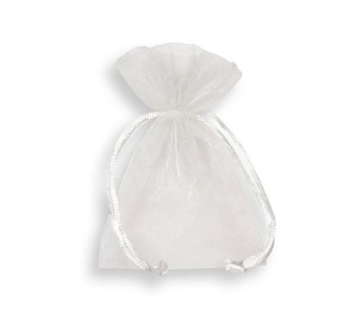 Afbeeldingen van Organza zakje 9x12cm, wit