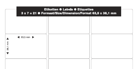 Afbeeldingen van A4 Etiketten 63,5 x 38,1 mm - 21 per vel