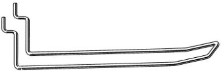 Afbeeldingen van Boardhaak dubbel, 120mm 3,4mm glans verzinkt