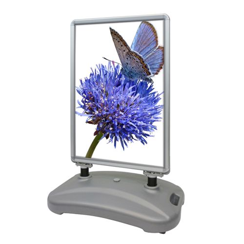 Afbeeldingen van Stoepbord Pro B2 met watertank, Zilver | Topbord geschikt