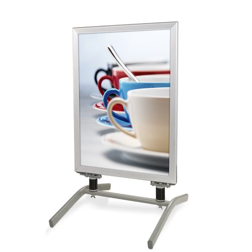 Afbeeldingen van Stoepbord Pro B1 met statief, Zilver | Topbord geschikt
