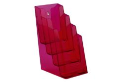 Afbeeldingen van Folderhouder meervoudig 4 vaks 1/3 A4 Neon Red