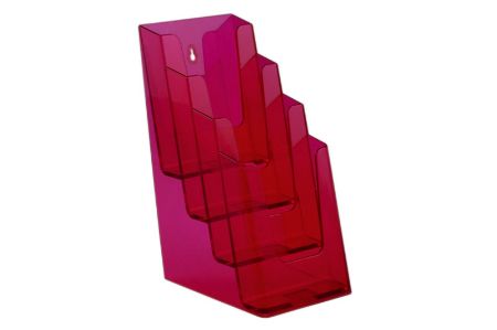 Afbeeldingen van Folderhouder meervoudig 4 vaks 1/3 A4 Neon Red