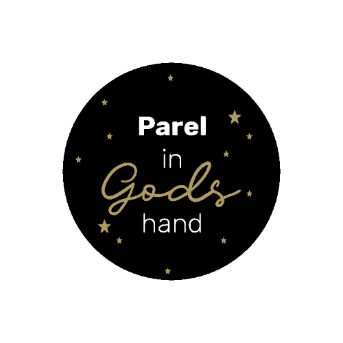 Afbeeldingen van Wensetiket rond 40mm - Parel in gods hand