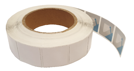 beveiligingslabel 30x30mm wit - rol