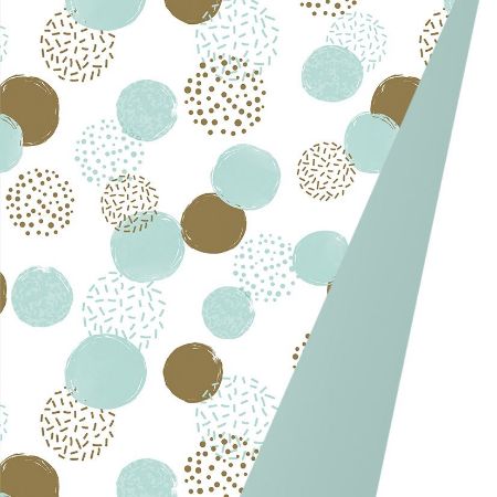 Afbeeldingen van Coated cadeaupapier 175m - Dots mint