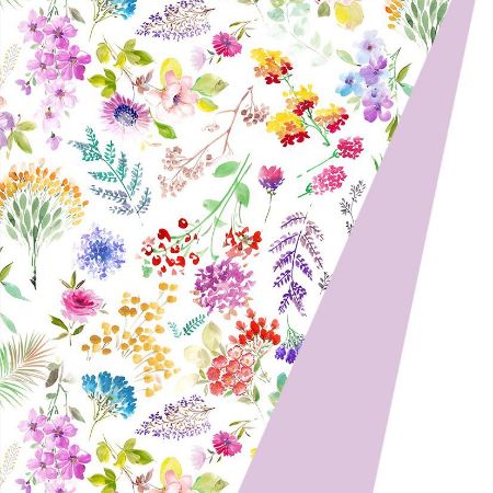 Afbeeldingen van Coated cadeaupapier 175m - Aquarel flowers