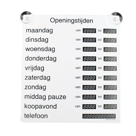Openingstijdenbord