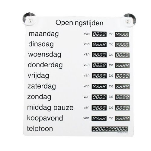Openingstijdenbord
