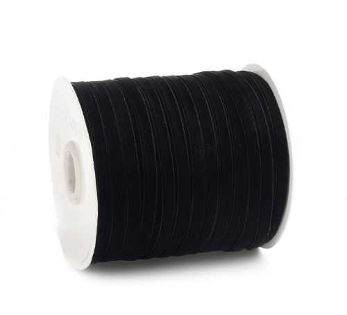 Velvet deluxe lint 6mm 100m, Zwart