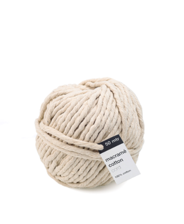 Katoen koord Macramé 5mm 50m, Ecru