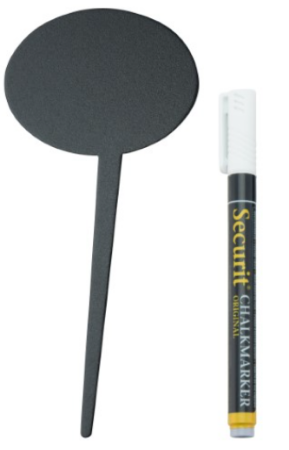 Krijtbordprikkers, 5 stuks met krijtstift