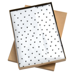 	Vloeipapier Wit - 35x50cm - hartjes Zwart