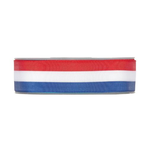 Stoffen lint rood/wit/blauw 25mmx20m