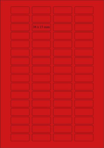 A4 etiket 38x15mm, 64 etiketten per vel
