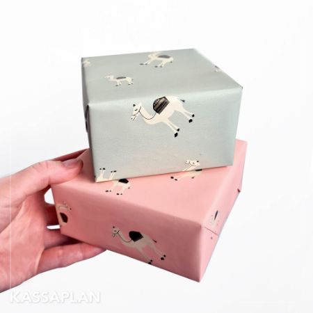 Coated cadeaupapier 100m - Camels are awesome pink