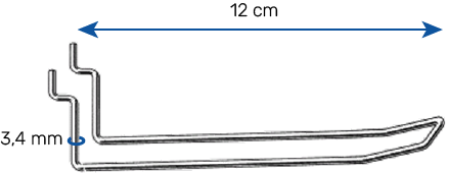 Boardhaak dubbel, 120mm 3,4mm glans verzinkt