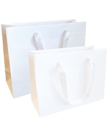Luxe papieren draagtas 32+12x25cm, Wit