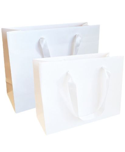 Luxe papieren draagtas 32+12x25cm, Wit