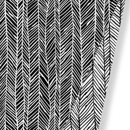 Afbeeldingen van Coated cadeaupapier 175m - Herringbone Black White
