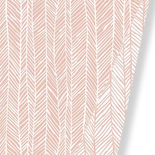 Afbeeldingen van Coated cadeaupapier 175m - Herringbone Pink