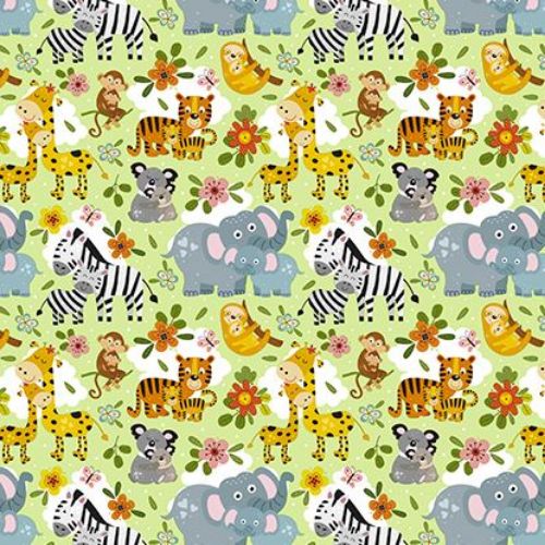 Afbeeldingen van Coated cadeaupapier 200m - Animal kids