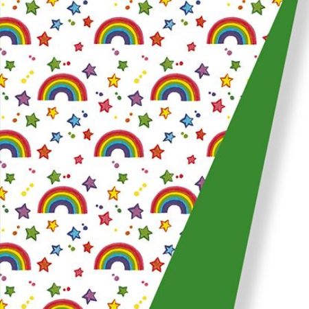 Afbeeldingen van Coated cadeaupapier 175m - Kids Rainbow DZ Geen
