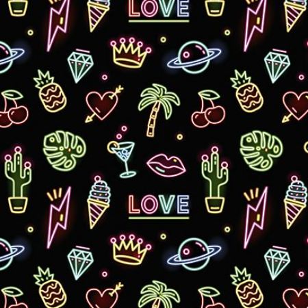Afbeeldingen van Coated cadeaupapier 200m - Neon love