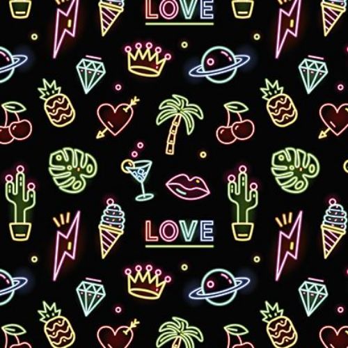 Afbeeldingen van Coated cadeaupapier 200m - Neon love