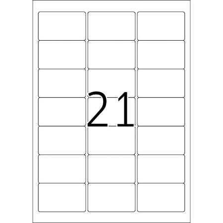 a4 etiketten / labels voor copier, laser en inkjet printer, 21 etiketten per vel, 63,5x38,1mm, A4 etiketten met ronde hoeken