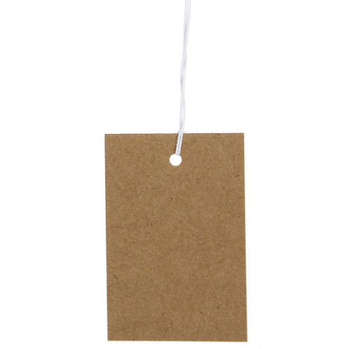 Label naturel aan koord - 40x60mm