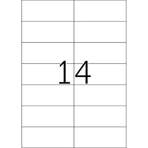 a4 etiketten / labels voor copier, laser en inkjet printer, 105x42,3mm etiketten, 14 etiketten per vel