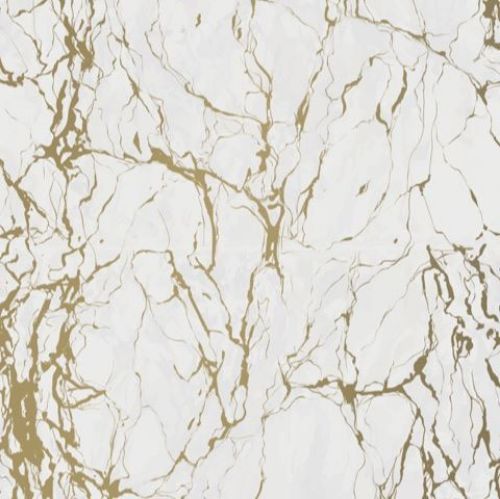 Afbeeldingen van Coated cadeaupapier 30cm 200m - Marble grey/gold