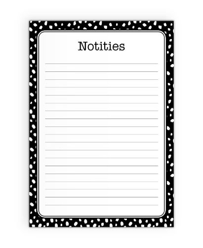 KP® Notitieblokken A5 - Notities 101 Dots zwart/wit - 5 stuks