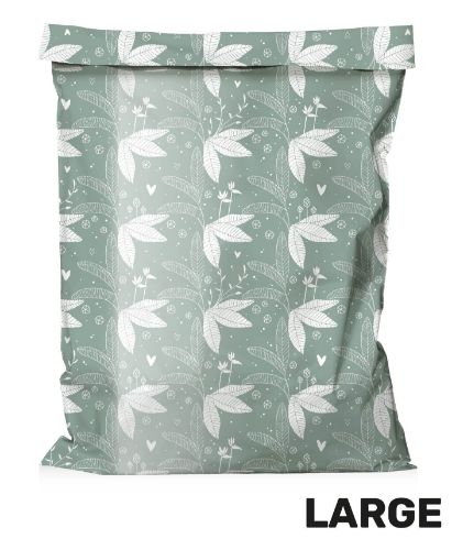 KP® Verzendzakken 450x550+50mm - Jungle by Night mosgroen, met afsluitstrip