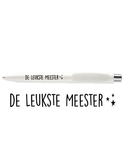 Pennen - De leukste meester, wit - 10 stuks