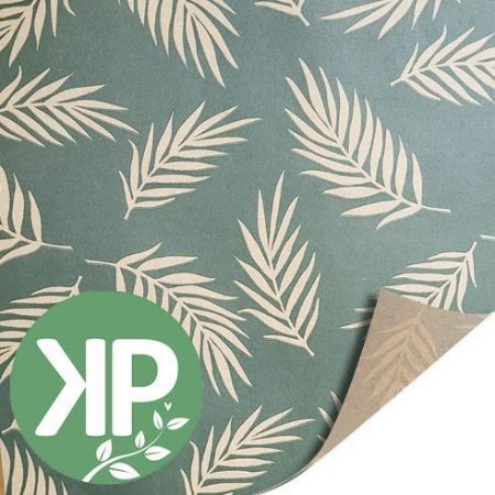Recycled kraft cadeaupapier 60cm 100m - Kent donkergroen