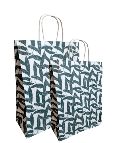 KP® Papieren tasjes - Banana Leaves 18+8x22 cm