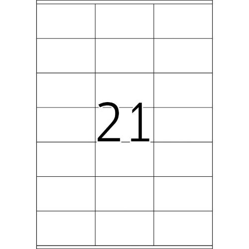 A4 etiketten 70 x 42 mm, 21 per vel 