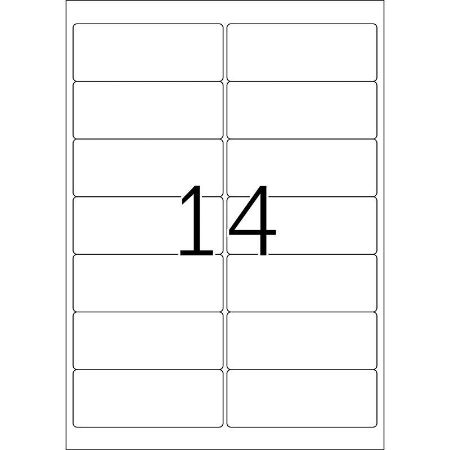 A4 laseretiket 99,1 mm x 38,1 mm, 14 p/vel 