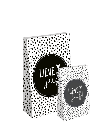 KP® Kraft papieren zakken - Lieve juf