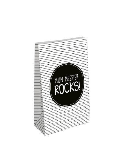 KP® Kraft papieren zakken - Mijn meester rocks 14x8x26cm